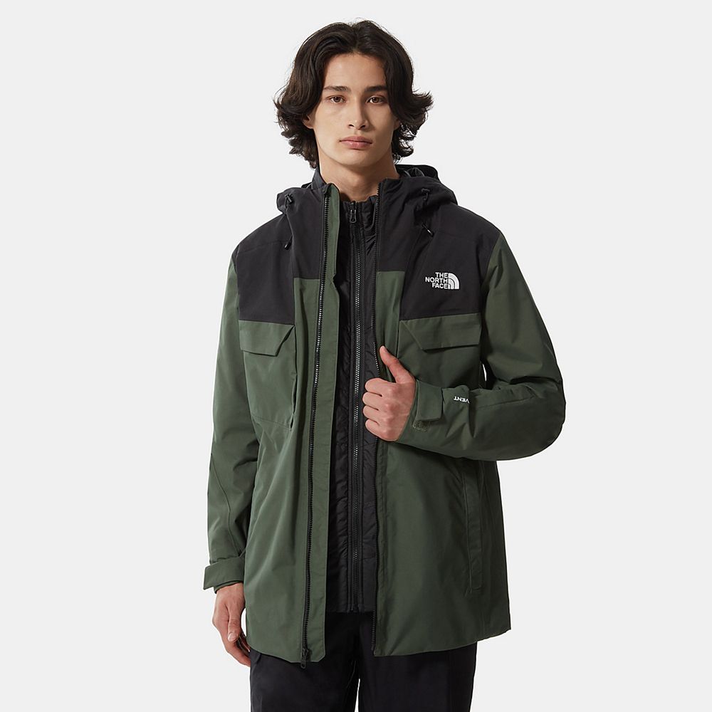 The North Face Insulated Jacket Mens Australia - The North Face Fourbarrel Zip-In Triclimate® Green